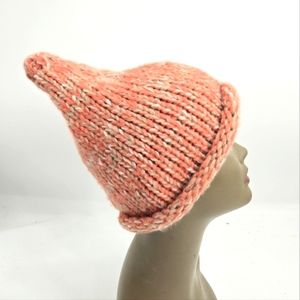 Beanie Hat Knit‎ Coral Beige Point Top